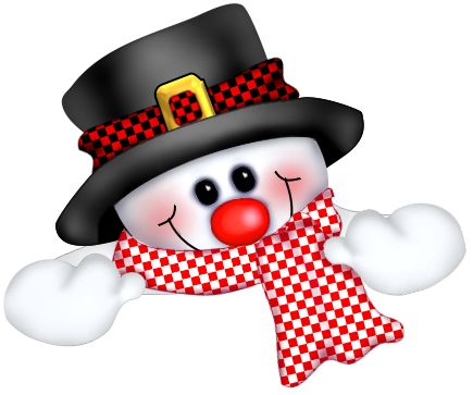 Snowman With Blue Hat Clipart