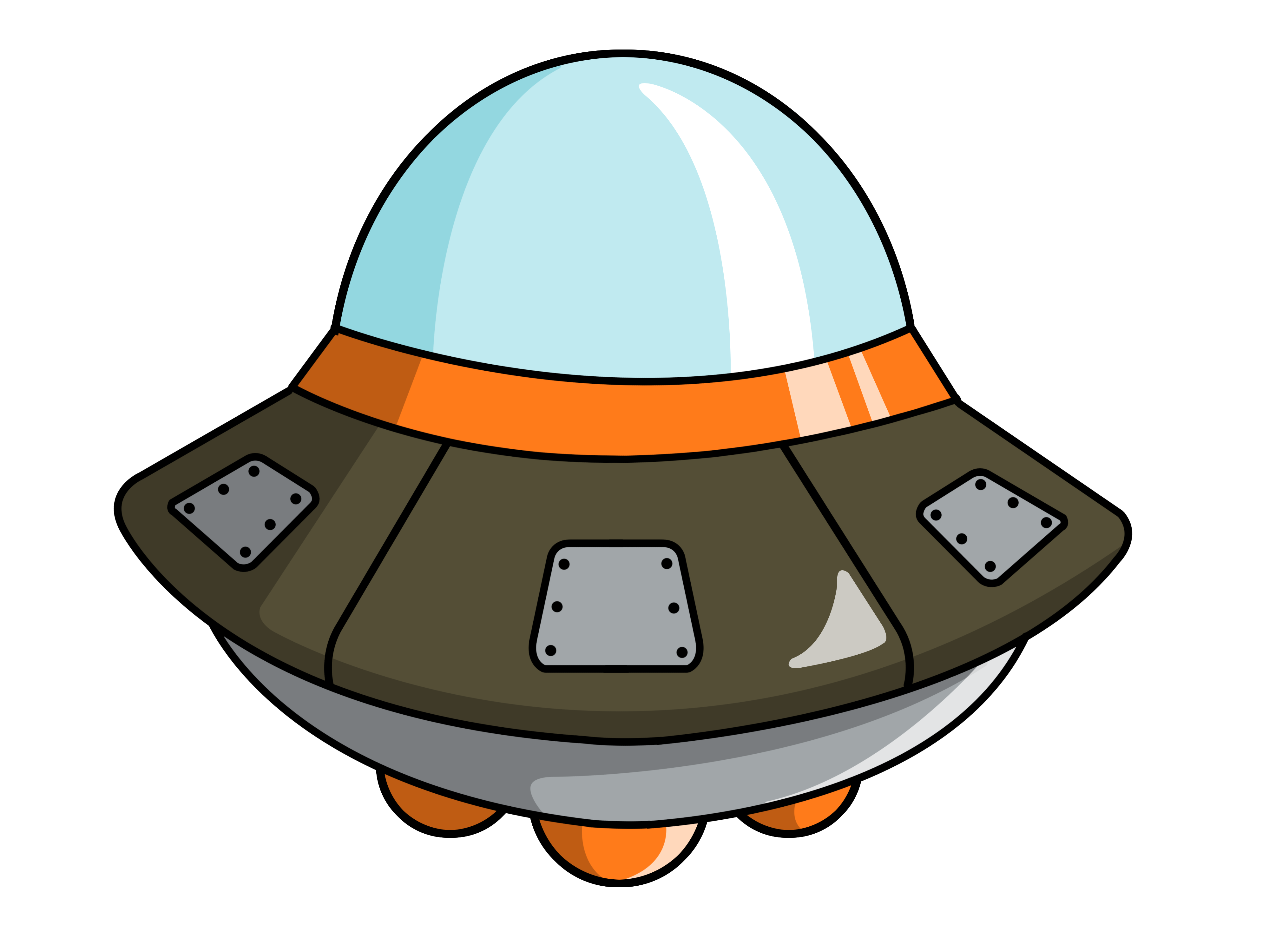 Cute spaceship clipart 2