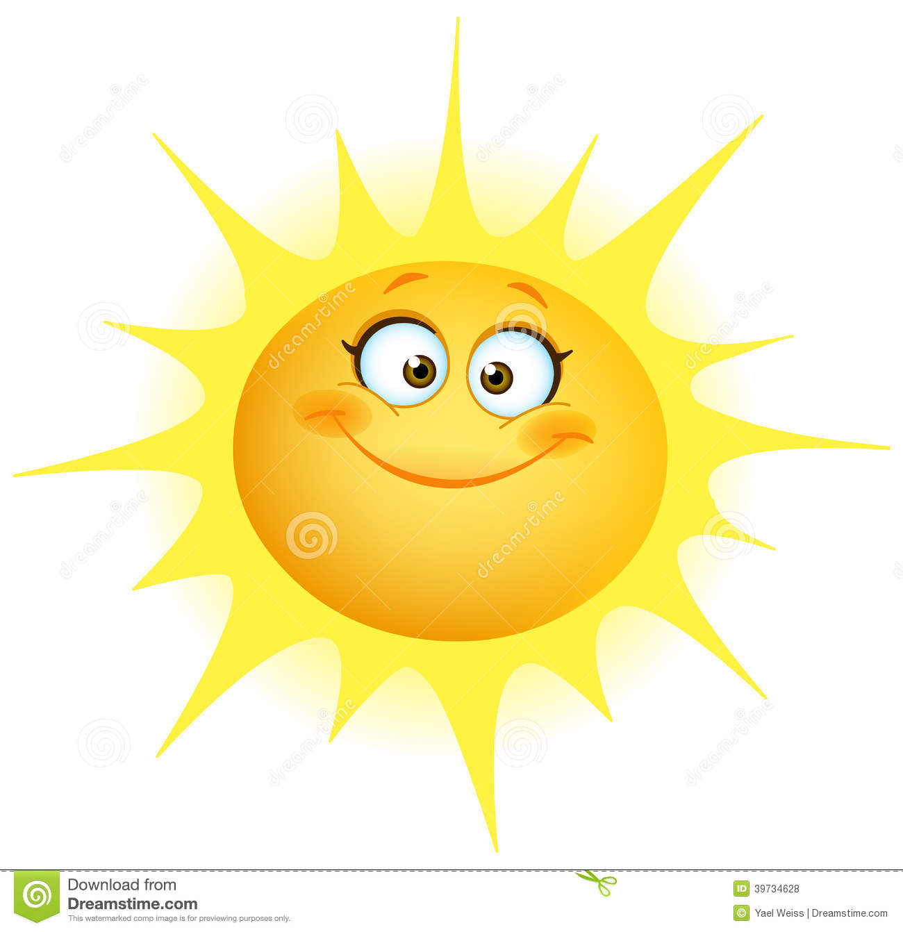 Cute Sun Stock Vector Image 39734628