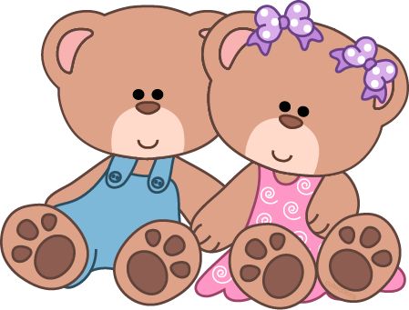 Cute Teddy Bear Clip Art | Baby Girl Teddy Bear Clip Art Girl u0026amp; boy bears sitting | Teddy Bears | Pinterest | Sewing patterns, Toys and Clip art