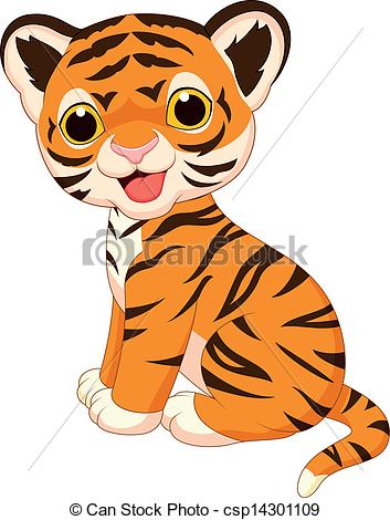 ... Cute tiger cartoon - Vector illustration of Cute tiger.