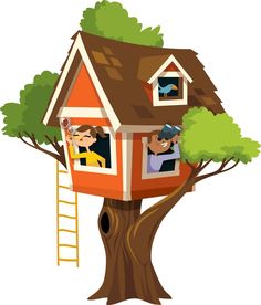 Free Cartoon Tree House Clip 