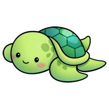 Cute turtle clipart - .