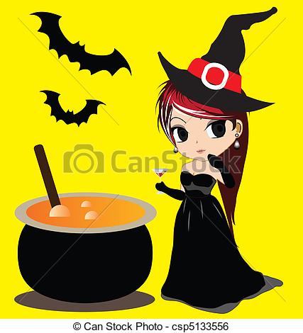 ... cute witch - character of the halloween witch