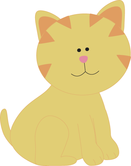 Cute Yellow Cat - Cute Cat Clip Art