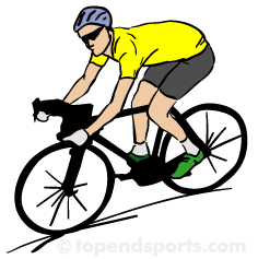 bicycle rider wearing helmet.