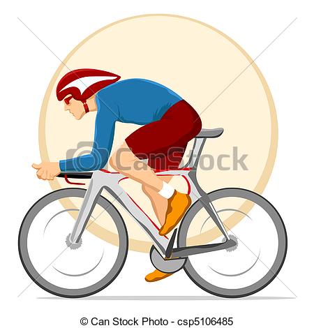 ... cyclist - illustration of man cycling on circular background