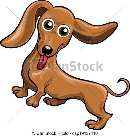 ... Dachshund - Funny illustration with dachshund drawn in... Dachshund Clipartby ...