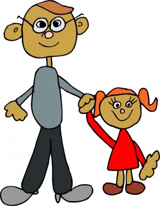Dad Holding Daughters Hand cl - Father Daughter Clipart
