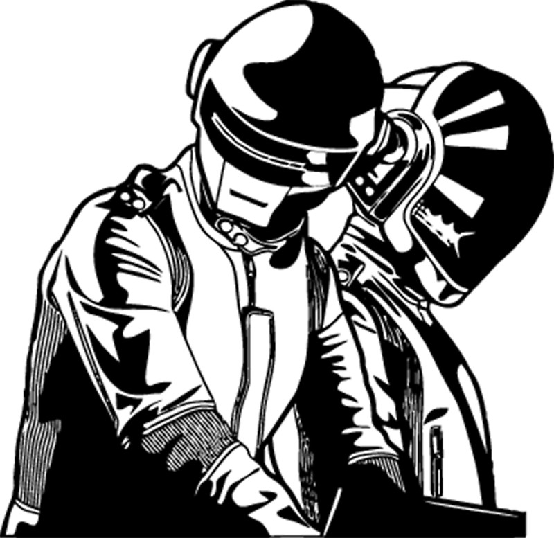 Daft Punk mixing blanco y neg - Daft Punk Clipart