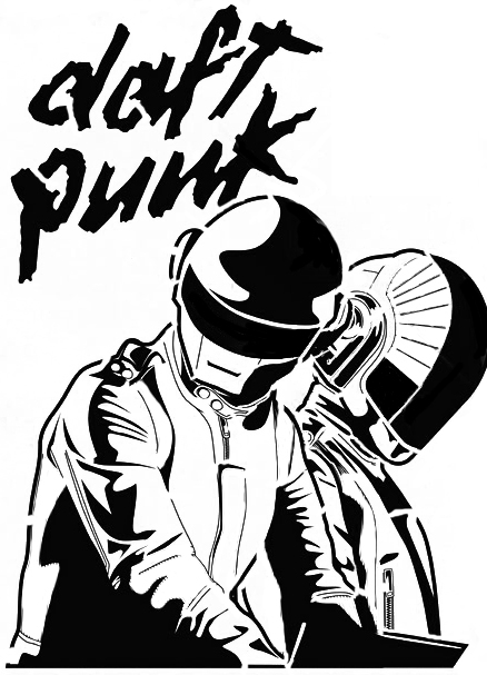 Daft Punk stencil by killings - Daft Punk Clipart