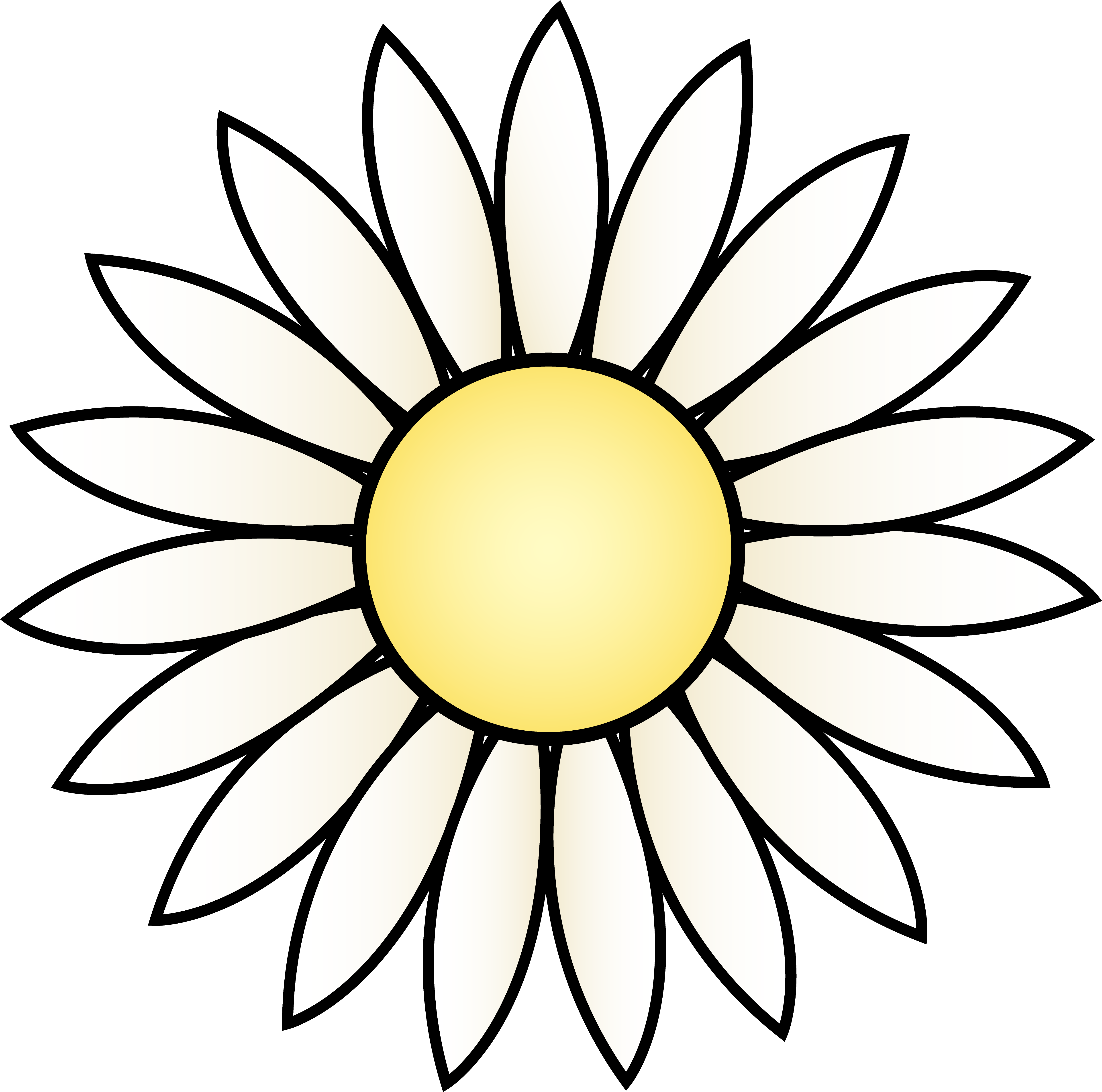 daisy clipart black and white