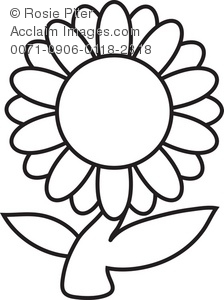 daisy clipart black and white