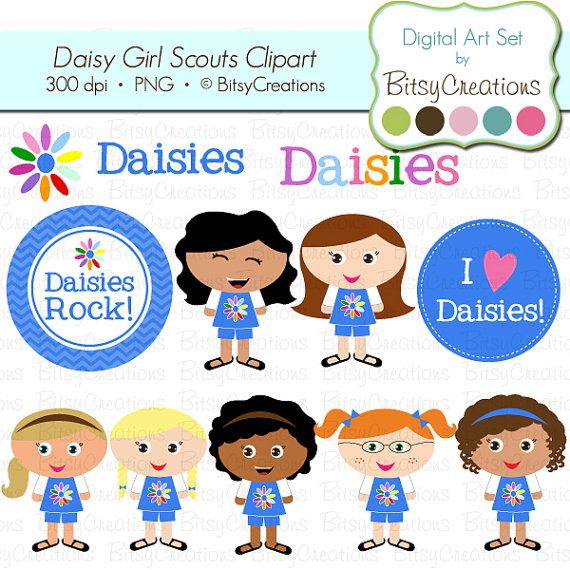 Daisy Girl Scouts Digital Art Set Clipart By Bitsycreations Commercial