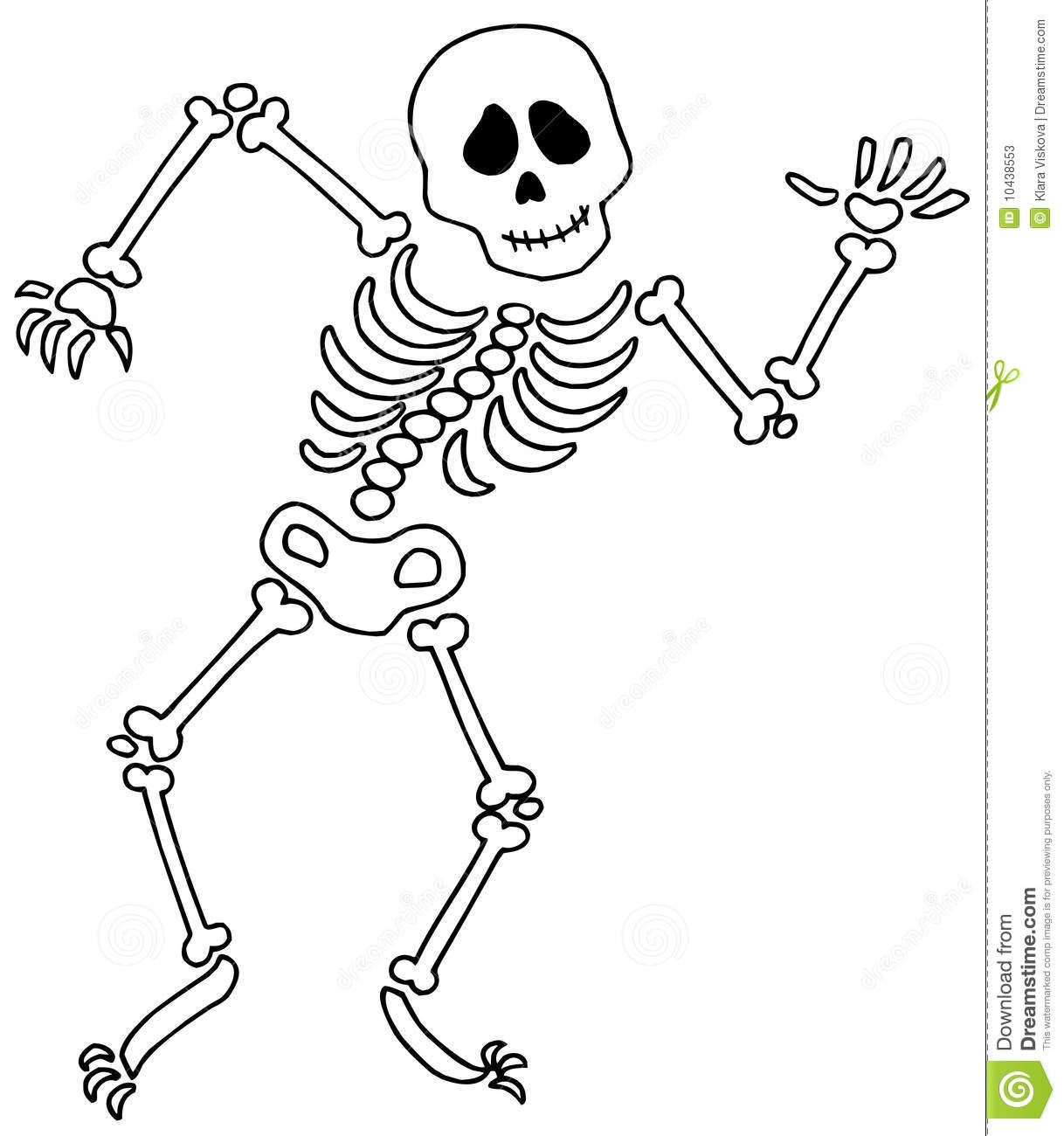 Dancing Skeleton On White Background Vector Illustration