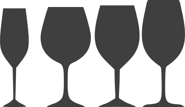 Dark Gray Wine Glasses clipar - Wine Glass Clip Art