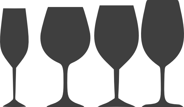 Dark Gray Wine Glasses clipart