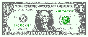 Clear 1 Dollar Banknote Patte