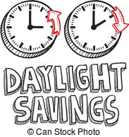 ... Daylight savings time sketch - Doodle style illustration of.