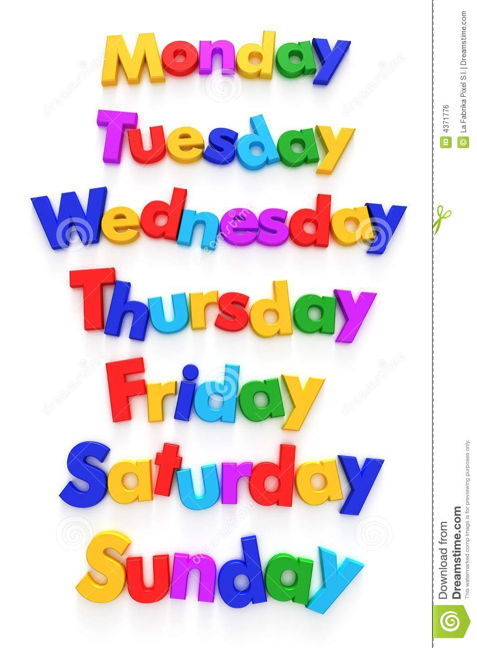 Days Of The Week Calendar Cli