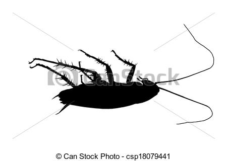 ... dead roach - raster illustration, dead roach isolated on... ...