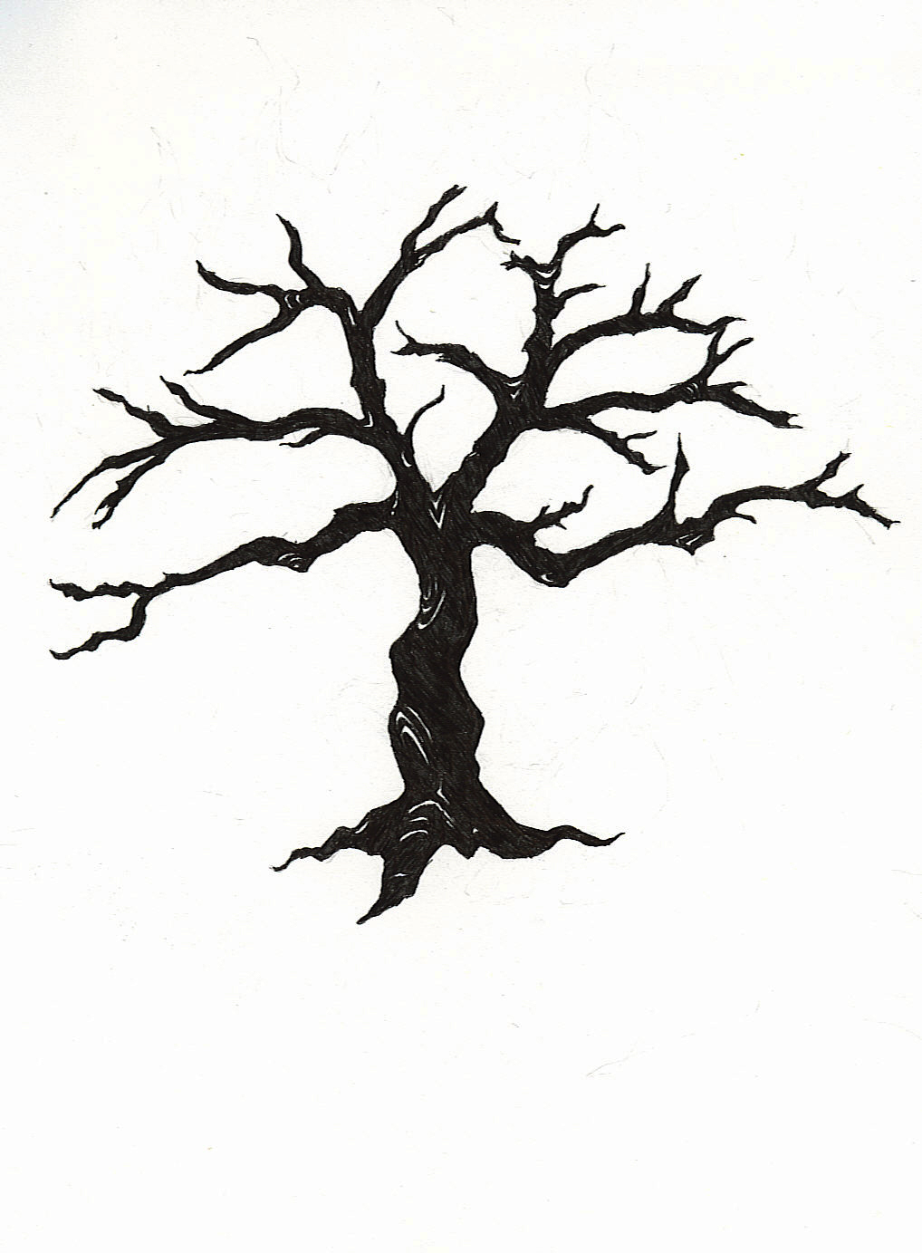 Sketchy Silhouette Tree Clip 