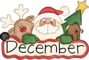 December,Santa and reindeer - December Clipart Free
