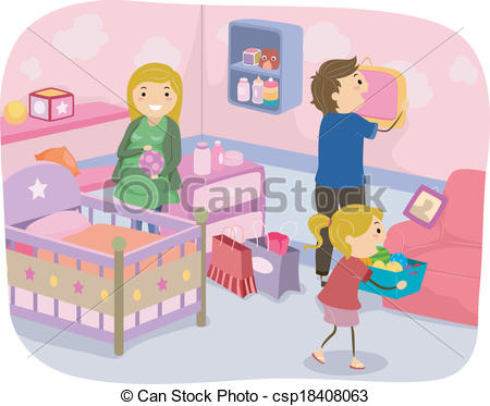Family Nursery Decoration - csp18408063