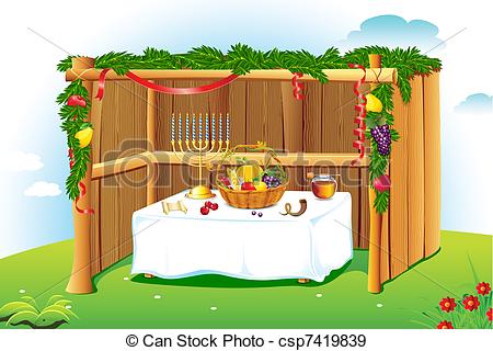 ... Decorated Sukkah - illustration of sukkah decorated with.