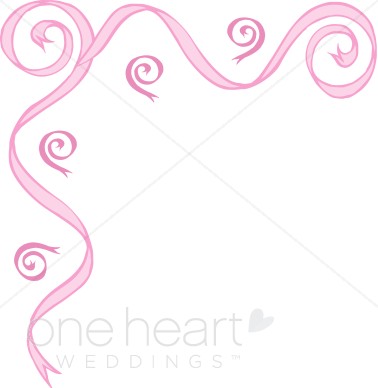 Decorative Ribbon Invitation Borders u0026middot; Whimsical Curls in Pink