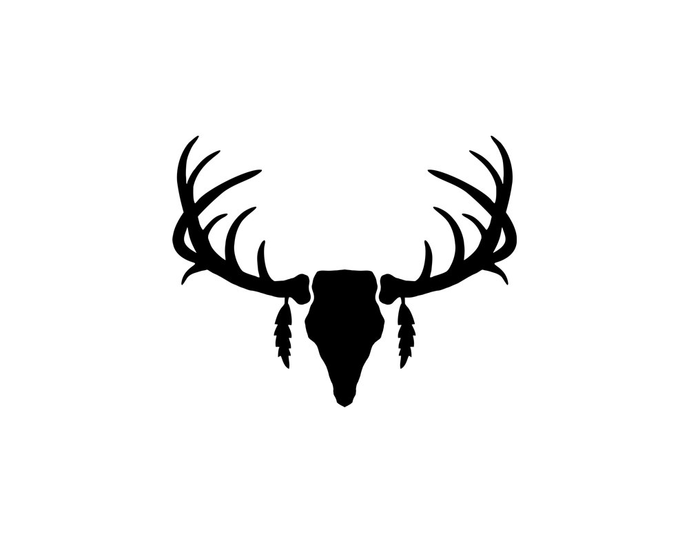 deer antlers clipart black and white