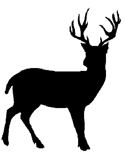 deer clipart black and% .