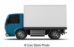 Delivery Truck - 3D Illustrat - Delivery Truck Clipart