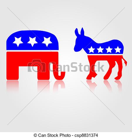 ... Democratic and Republican - Political Clip Art