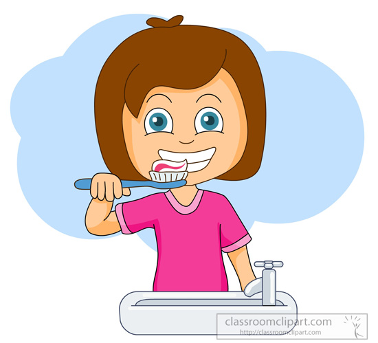 Dental Girl Brushing Teeth 10 - Brushing Teeth Clip Art
