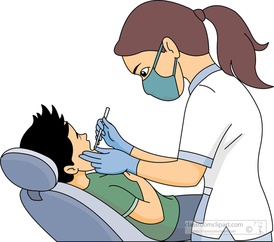 Dentist wearing mask holding 