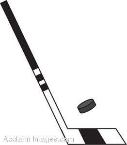 Description Clip Art Of A Hockey Stick With A Puck Clipart