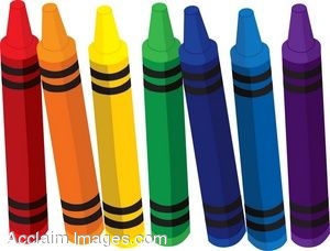 Colorful Crayons Clip Art, Sc