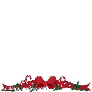 Description Clip Art Of Christmas Page Border With A Red Bow And