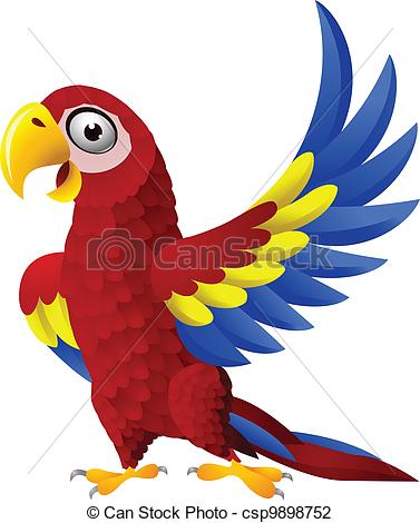 Bird Clip Art: Red Macaw on B