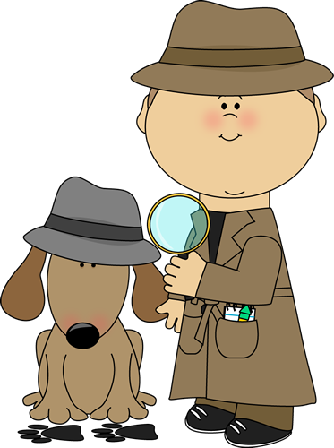 Detective and Dog Investigating Clues