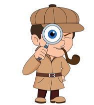 Detective With Pipe Looking Into Megnifying Glass Clipart Size: 110 Kb