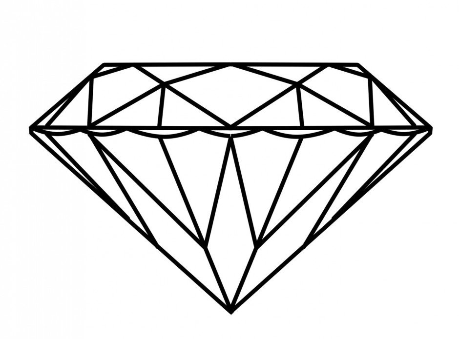 Diamond Ring Coloring Page - Diamond Clip Art