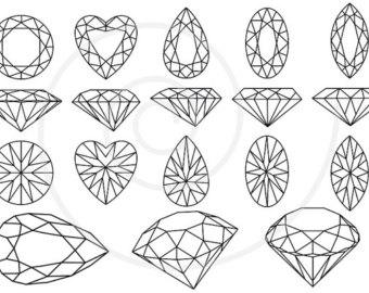 Diamonds and gem stones, jewels, jewelry, digital clip art, clipart, commercial use, vector, EPS, SVG, PNG, instant download