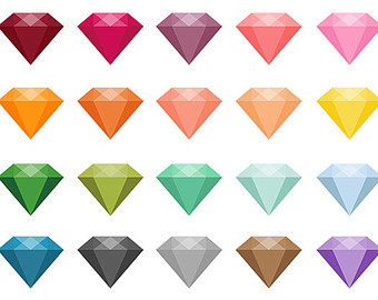 Diamonds Clipart Vector Gems Clip Art Digital Gemstone Engagement Wedding Clipart Invitations Card Making Digital Scrapbooking Bridal Shower