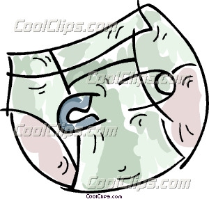 Diaper And Safety Pin Diaper  - Baby Diaper Clipart