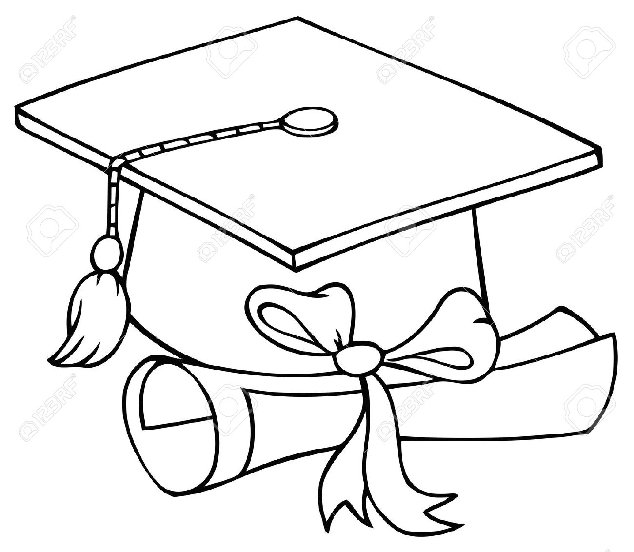 Graduation Cap with Diploma .