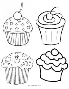 Different Black And White Clipart Cupcakes For Our Bday Graph More