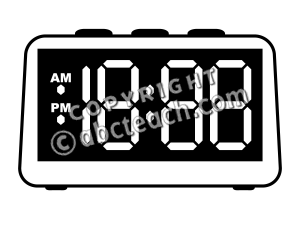 digital clock clipart