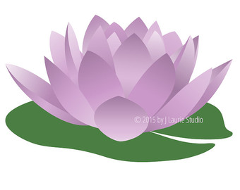 Digital Clipart-Clipart Singles-Water Lily-Purple Flower-Lily-Lily Pad-Graphics-Image-Digital Scrapbook-PNG-Instant Download Clip Art